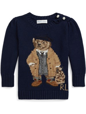 Polo Ralph Lauren Lacivert Ayıcık Jakarlı Kız Bebek Triko