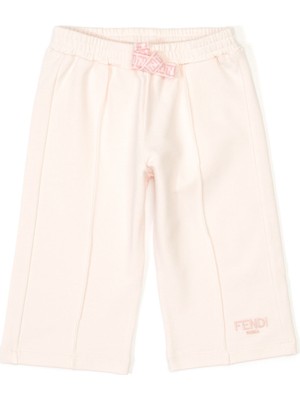 Fendi Açık Pembe Logo Nakışlı Kız Bebek Pantolon