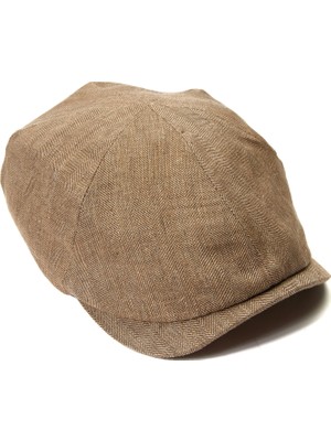  collection newysboy slim kahverengi keten erkek şapka