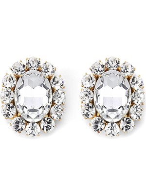 Ninon Oval Diamond Kristal Küpe