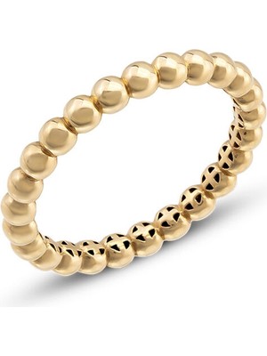 Rita Fine Jewelry Beaded 14 Ayar Sarı Altın Kadın Yüzük