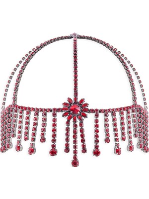 Beck Collection Mona Kırmızı Kristal Taşlı Kadın Saç Aksesuarı