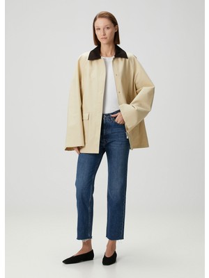 Toteme Classic Cut Mavi Crop Jean Pantolon