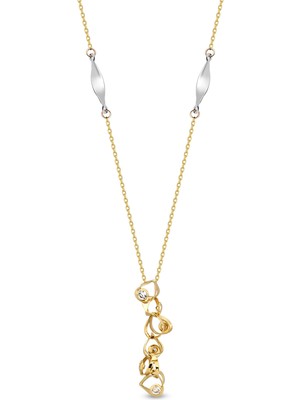 Orena Jewelry Zirkon Sallantılı 14 Ayar Kadın Altın Kolye