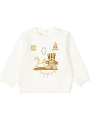 Fendi Beyaz Unisex Bebek Sweatshirt