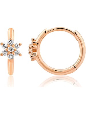 Venta Jewelry Yıldız 14 Ayar Rose Altın Pırlanta Halka Küpe