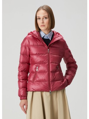 Moncler Glesse Kırmızı Kapüşonlu Mont