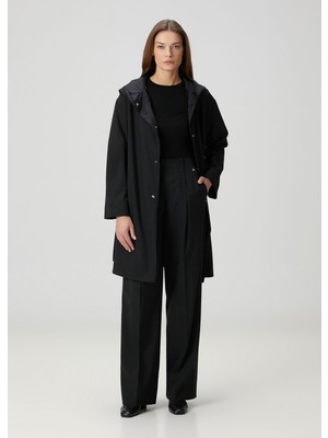 Herno Siyah Pile Detaylı Pantolon