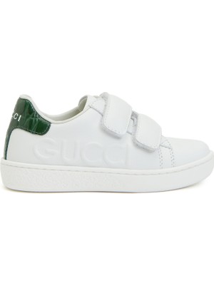 Gucci Beyaz Logolu Unisex Çocuk Deri Sneaker