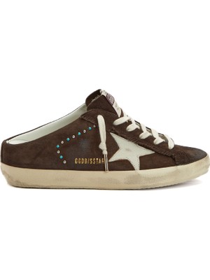 Golden Goose Sstar Koyu Kahverengi Kadın Deri Terlik