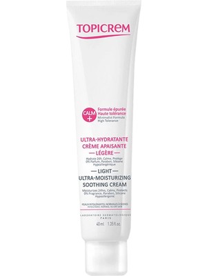 Topicrem Calm+ Ultra Moisturizing Soothing Light Yatıştırıcı Nemlendirici Yüz Kremi 40 ml