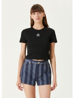 Fendi Siyah Logolu T-Shirt