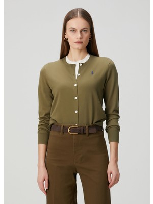 Polo Ralph Lauren Yeşil Logo Nakışlı Triko Hırka