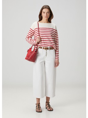 Lauren Ralph Lauren Saira Beyaz Crop Jean Pantolon