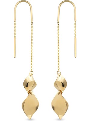 Orena Jewelry Gimlet Dangle 14 Ayar Altın Kadın Küpe
