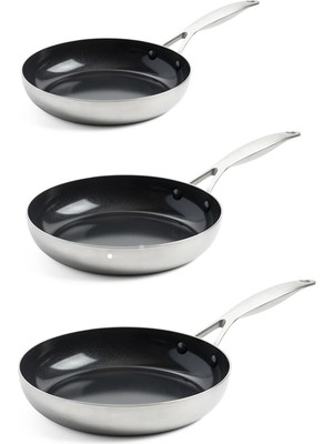 Greenpan Geneva Çelik Tava Seti 18 & 20 & 24 cm