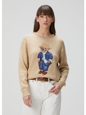 Polo Ralph Lauren Polo Bear Bej Işlemeli Kazak