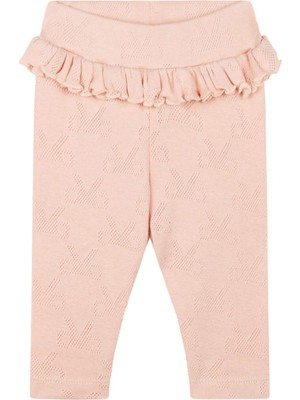 Antebies Pembe Kurdele Jakar Fırfırlı Kız Bebek Tayt