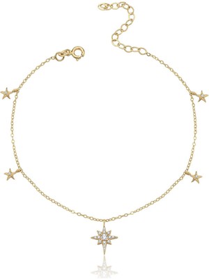 Hamza Yılmaz Jewelry Kuzey Yıldızı Figürlü 14 Ayar Altın Kadın Halhal