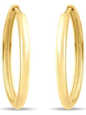 Safir Mücevher Halka 14 Ayar Gold Kadın Altın Küpe
