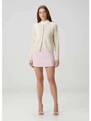 7 For All Mankind Cherry Pembe Mini Denim Etek