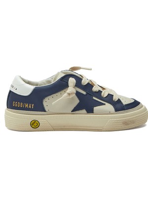 Golden Goose May Beyaz Mavi Çocuk Deri Sneaker