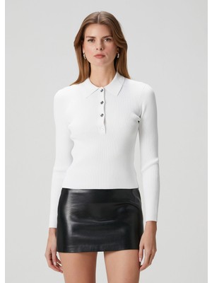 Michael Michael Kors Beyaz Uzun Kol Polo T-Shirt