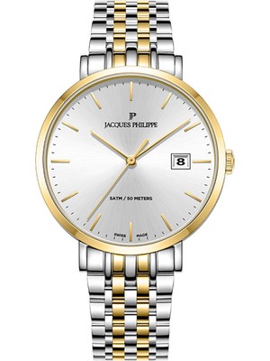 Jacques Philippe JPQGS957328YG Altın Rengi Metalik Gri Çelik Erkek Kol Saati