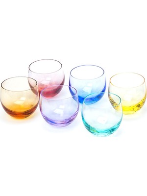 Moser Colorblocked 6li Kristal Bardak Seti