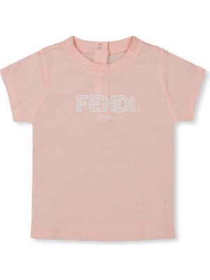 Fendi Açık Pembe Kız Bebek T-Shirt