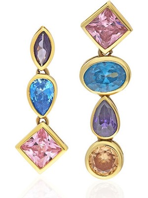 Nayra Jewelry Cosmopolis 18 Ayar Altın Kaplama Kadın Küpe