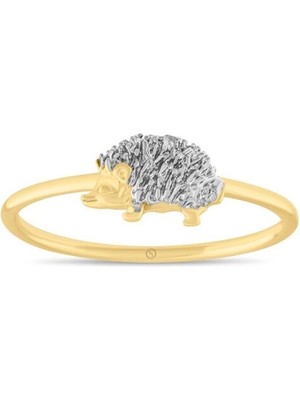 Safir Mücevher Noachus Kirpi 14 Ayar Rose Gold Kadın Altın Yüzük