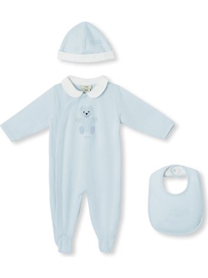 Fendi Açık Mavi 3lü Unisex Bebek Set