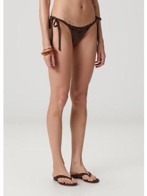 Frankie's Bikinis Mackenzie Kahverengi Süet Bikini Altı
