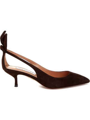 Aquazzura Koyu Kahverengi Süet Stiletto