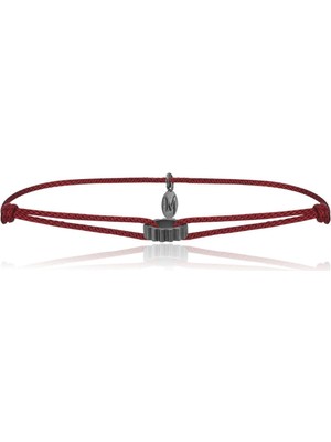 Melie Jewelry Notch 925 Ayar Gümüş Ipli Erkek Bileklik
