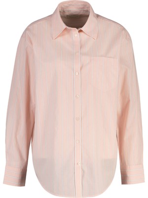Gant Pembe Çizgili Relaxed Fit Uzun Kollu Kadın Gömlek