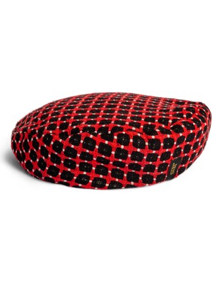Sibi Hats Diana Mesh Kırmızı Siyah Tüvit Kadın Beret Şapka