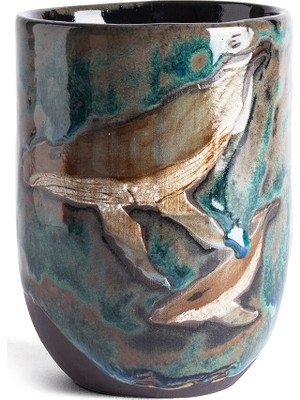 Moon Art Ceramic Whalepic Antik Seramik Kupa