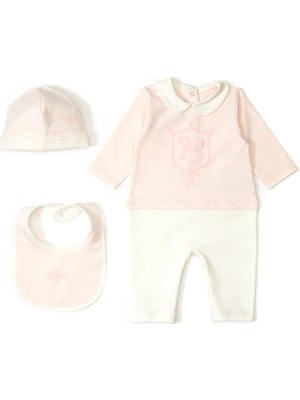 Fendi Açık Pembe Kız Bebek Tulum Seti