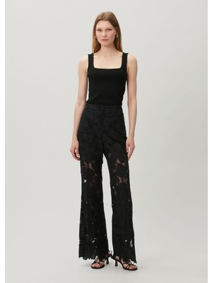 Sandro Amani Siyah Dantelli Pantolon