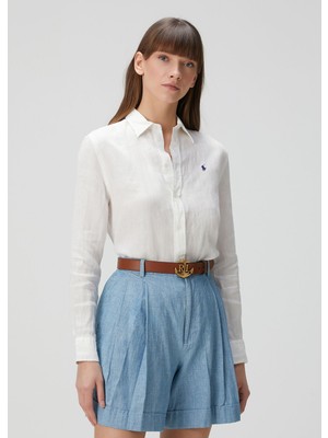 Polo Ralph Lauren Classic Fit Beyaz Keten Gömlek