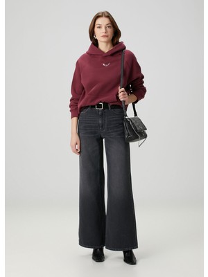 Eli Gri Wide Leg Jean Pantolon