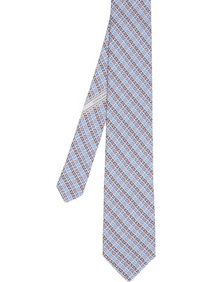 Ferragamo Mavi Zincir Desenli Ipek Kravat