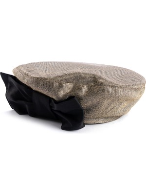 Sibi Hats The Bow And The Hat Gri Ipek Fiyonklu Kadın Beret Şapka