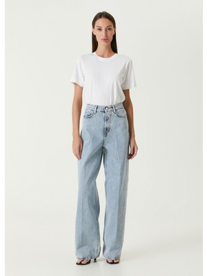 Toteme Açık Mavi Wide Leg Jean Pantolon