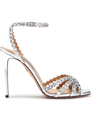 Aquazzura Silver Kadın Deri Sandalet