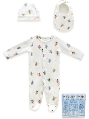Atelier Babbi Çok Renkli 3lü Kız Bebek Yenidoğan Seti