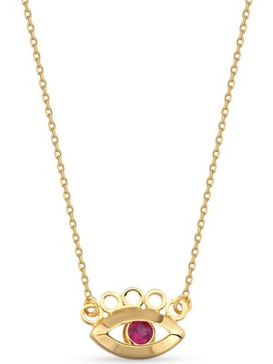 Orena Jewelry Ruby Eye Slach 14 Ayar Altın Kadın Kolye