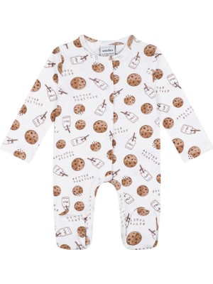 Antebies Kurabiye Canavarı Kahverengi Unisex Bebek Tulum